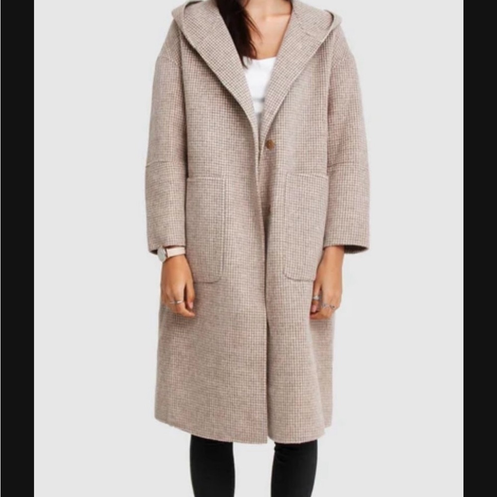 Walk This Way Wool Blend Oversized Coat - Beige - Picture 2 of 4